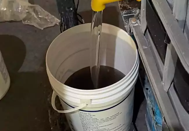 Industrial production of a custom silicate compound tailored to client requirements.