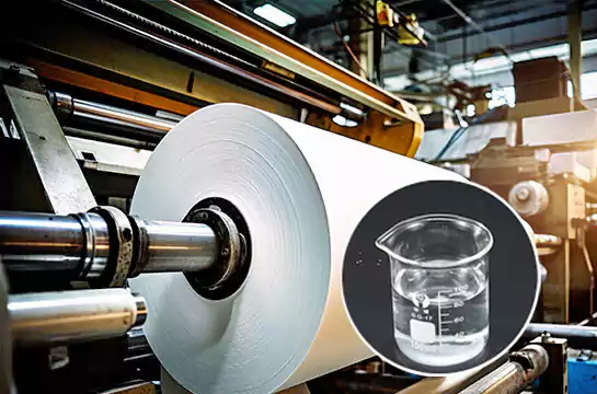 Industrial application of sodium silicate in paper manufacturing.