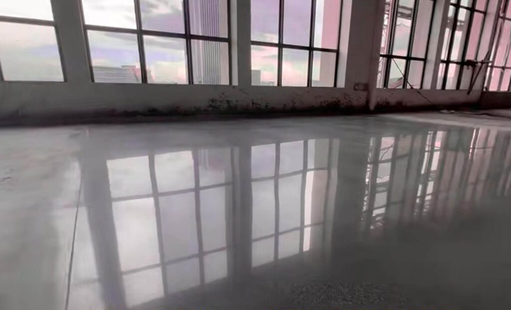 Floor coating comparison showing epoxy high gloss finish polyurethane matte finish and silicate densified concrete natural look