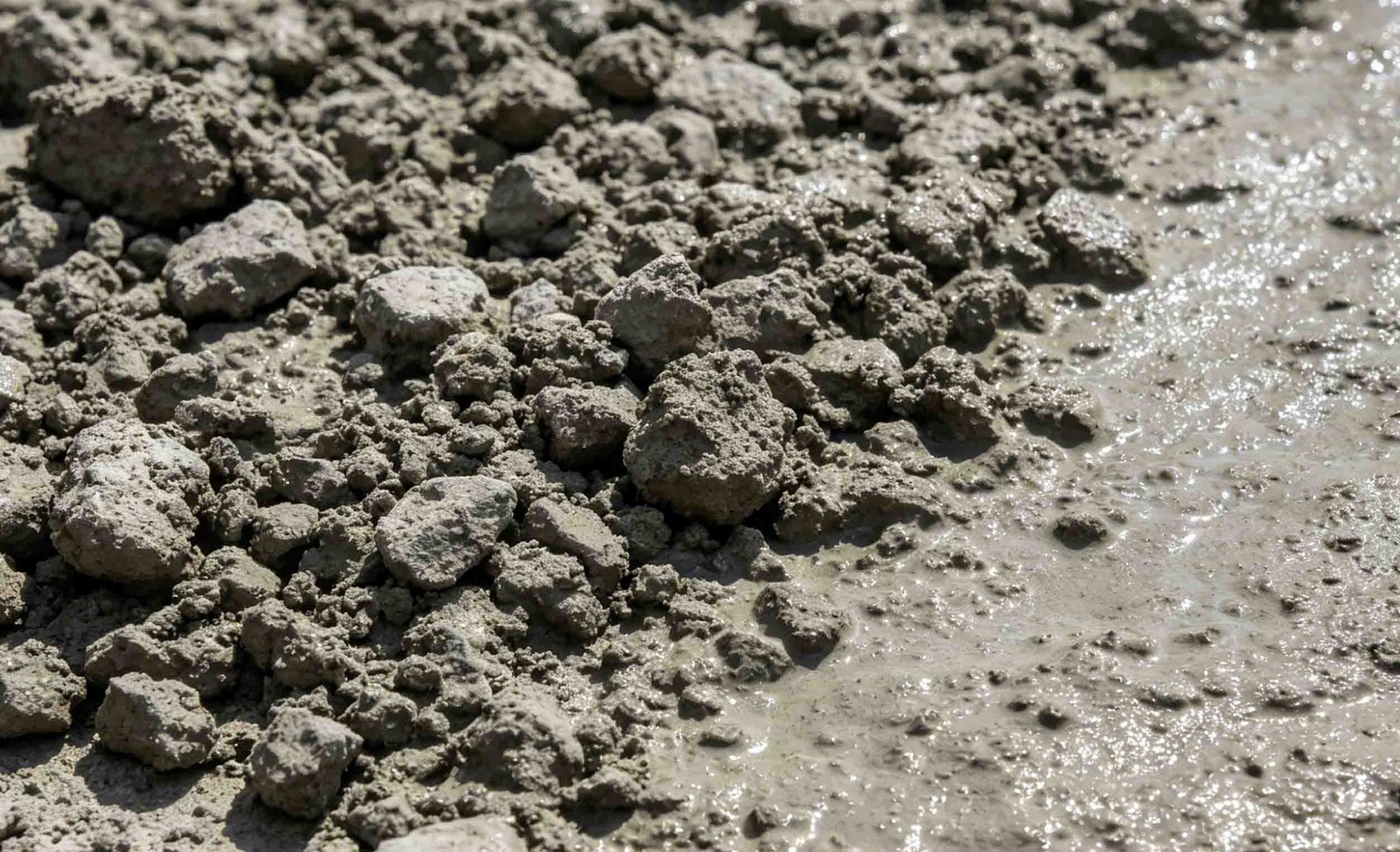 Sodium silicate concrete application showing hardened densified surface with water beading and dust-free finish