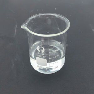 Liquid sodium silicate modulus 2.2-2.4 in clear glass beaker showing viscous transparent solution for industrial applications
