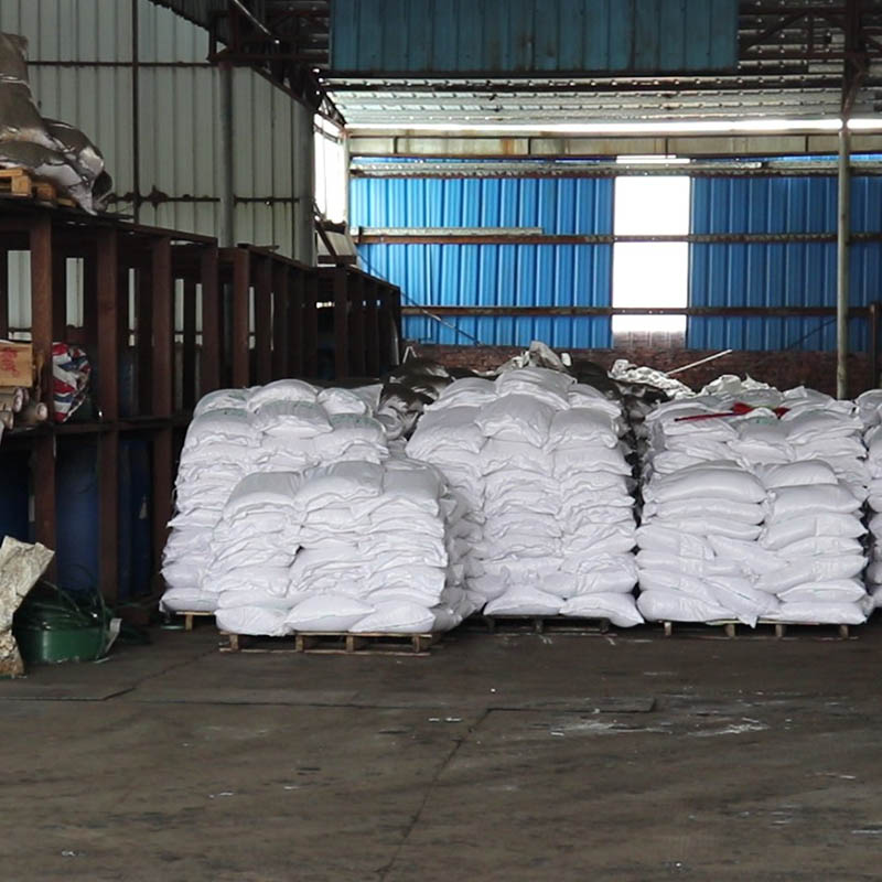Potassium silicate powder storage with palletized 25kg bags and jumbo bags in dry warehouse
