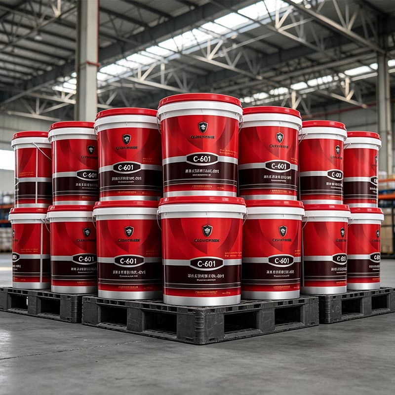 Sodium silicate densifier storage in dry warehouse with sealed pails and drums at 4-49°C temperature controlled environment