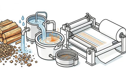 Sodium silicate in paper industry showing deinking flotation, peroxide bleaching stabilization, and adhesive coating for paper tubes